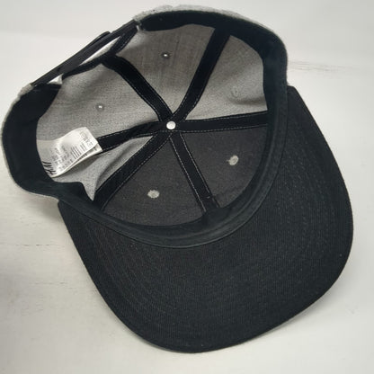 H&M Snapback Hat Gray One Size Flat Brim Harlem New York Basketball Athl Dept