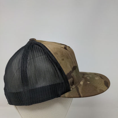 The Classic Yupoong Snapback Trucker Hat Camouflage OS Embroidered Mesh Back