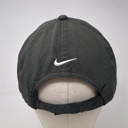 Nike Golf Strapback Hat Black One Size Adjustable Embroidered Swoosh Logo