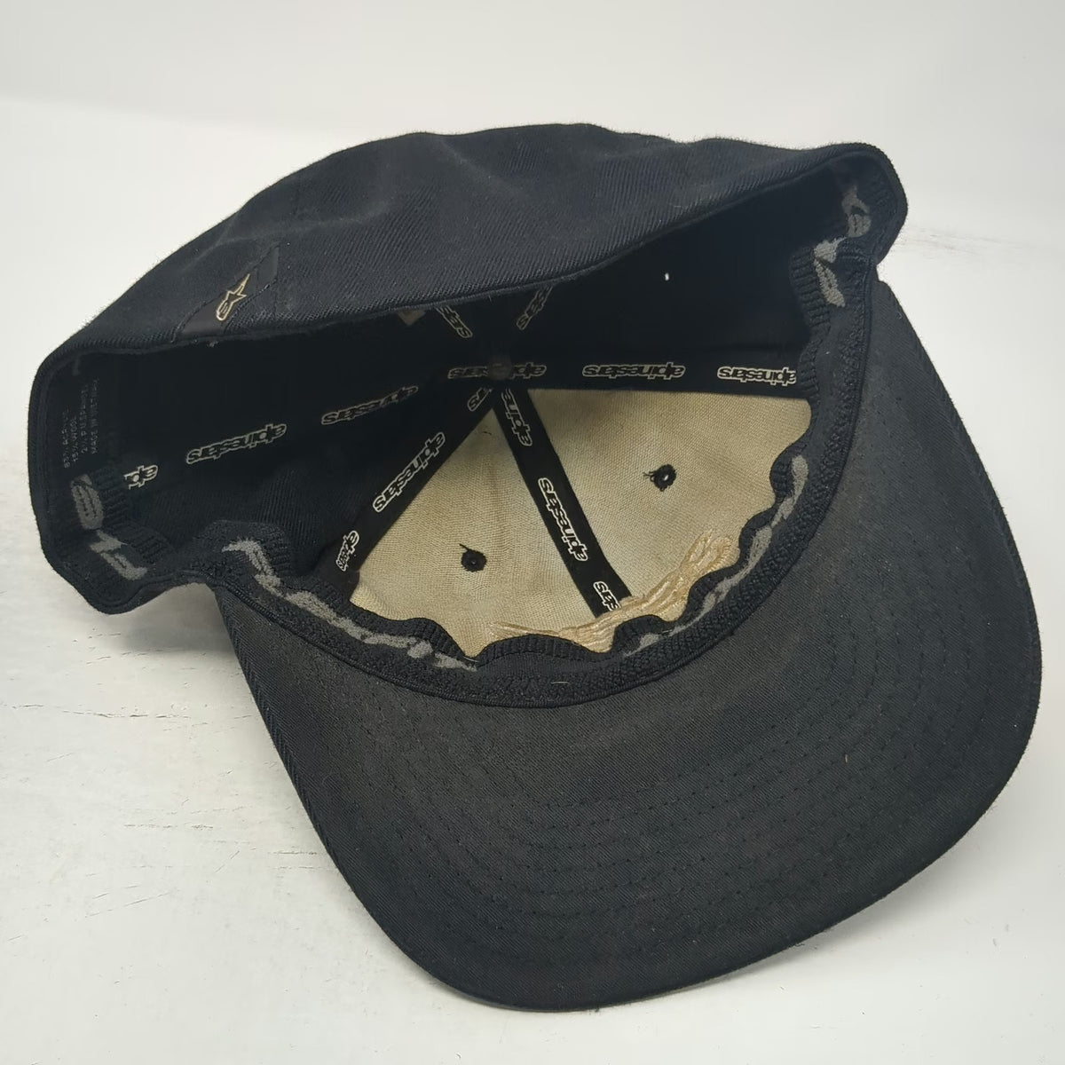 Alpinestars Baseball Cap Black 7 1/4 Astars Logo Flexfit Motorsports Gear Hat