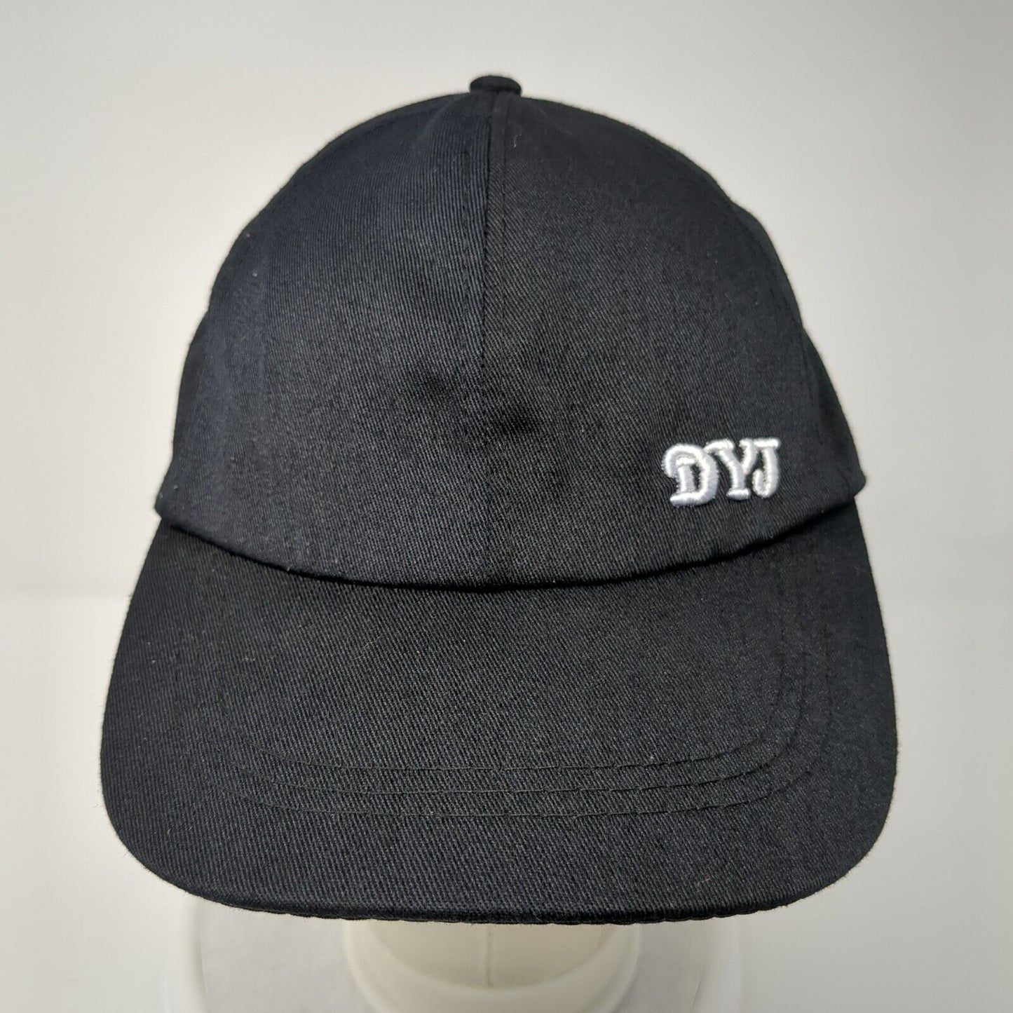 DYJ Strapback Hat Bun Ponytail Black One Size Adjustable Embroidered
