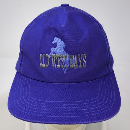 Sportcap 5 Panel Purple One Size Snapback Hat Old West Days Horse Embroidered