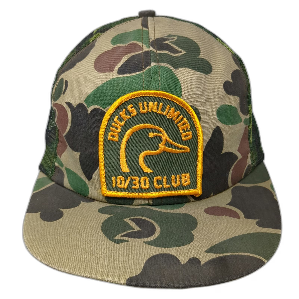 Ducks Unlimited 10/30 Club Camo Trucker Hat Green One Size Snapback Mesh USA