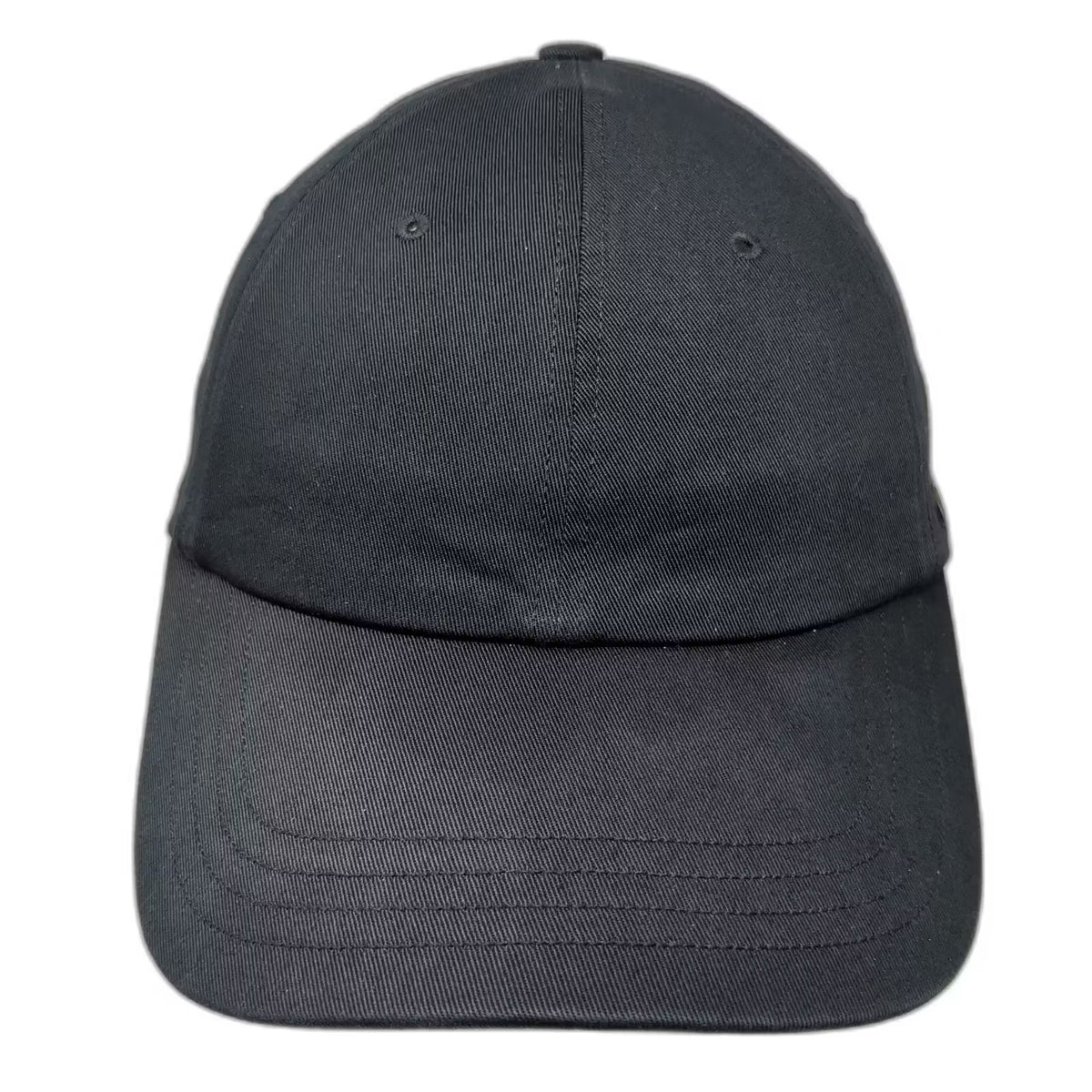 Lululemon Black Baseball Cap Adjustable Hat Size M Metal Logo Cotton Blend