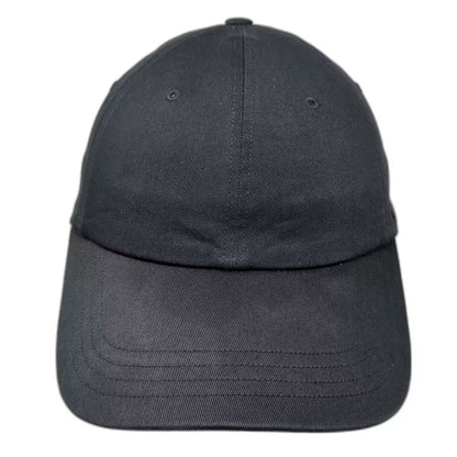 Lululemon Black Baseball Cap Adjustable Hat Size M Metal Logo Cotton Blend