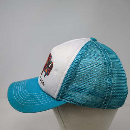 Cabela's Trucker Hat Blue One Size Southwestern Bison Buffalo Mesh Snapback Cap
