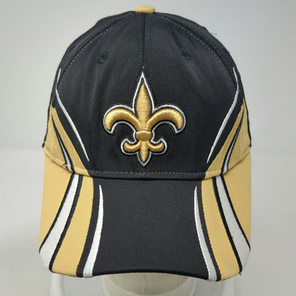 New Orleans Saints NFL Reebok Cap Black Gold White One Size Sideline Stretch Fit
