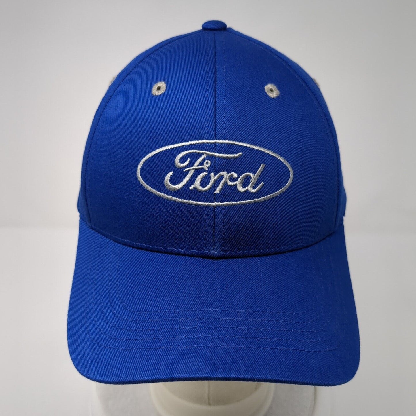 Ford Strapback Hat Blue One Size Embroidered Checkered Flag Sports