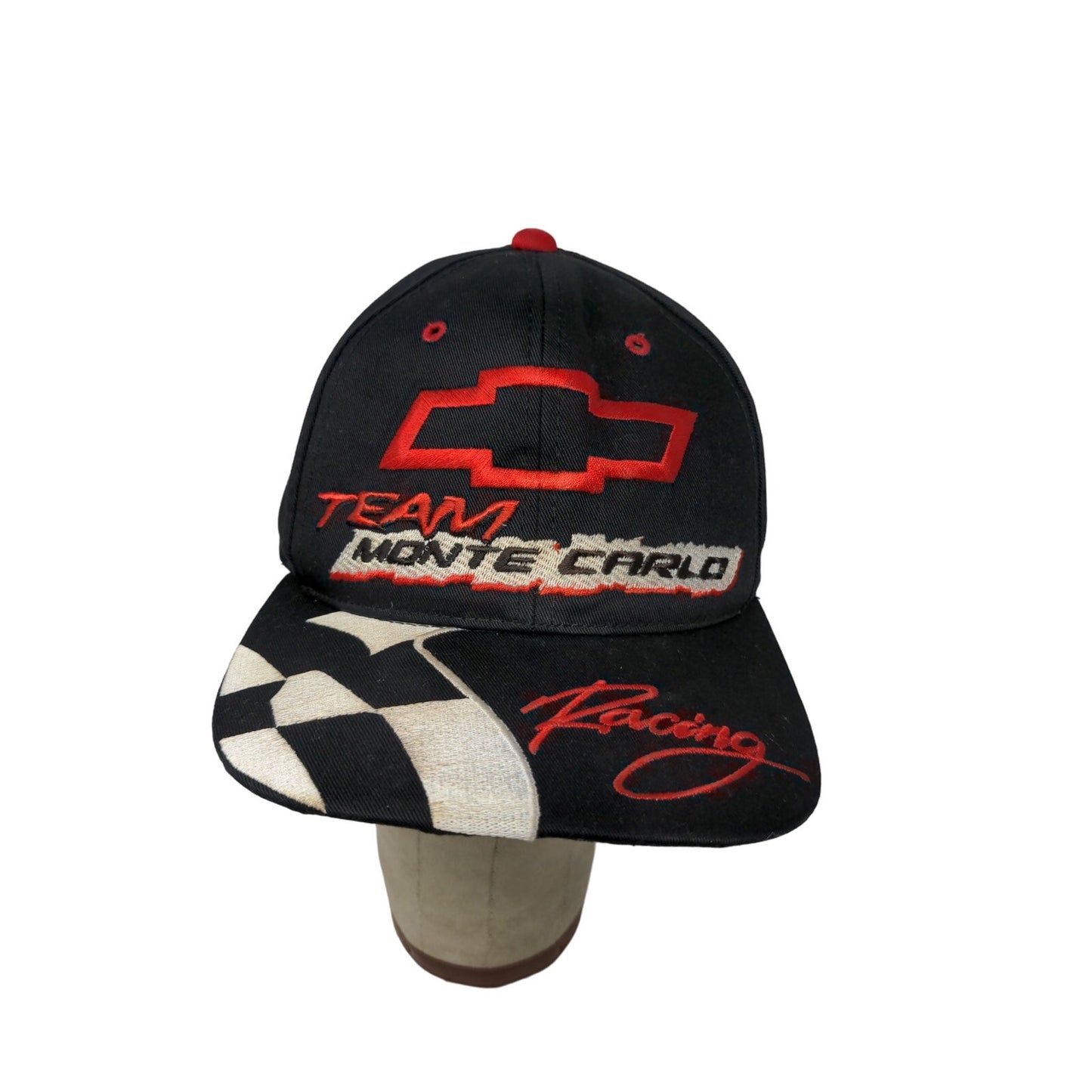 Race Day Chevy Team Monte Carlo Racing Hat Snapback OSFM Black Embroidered Logo