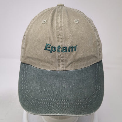 Falcon Baseball Cap Beige Green One Size Leather Strapback Eptam Logo Hat
