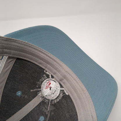 Sandy McLeod Memorial Spurs & Spikes Trucker Hat Blue M/L Mesh Back