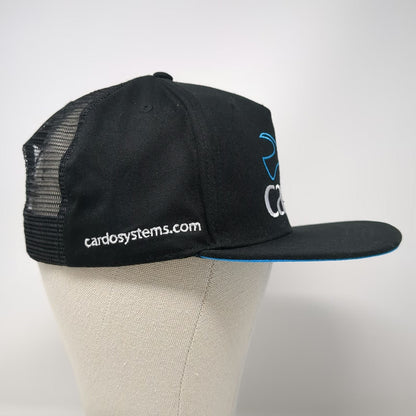 Cardo Trucker Hat Black One Size Snapback Mesh Cardo Systems Logo Flat Brim