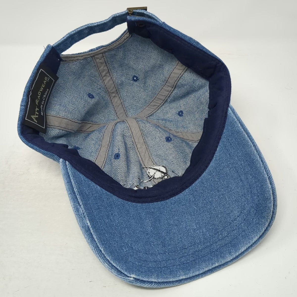 ATT Headwear Boeing Blue Denim Baseball Cap One Size Adjustable Slideback Hat