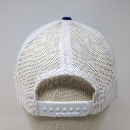 EB Snapback Trucker Hat Blue OS Adjustable Embroidered Mesh Back Richardson