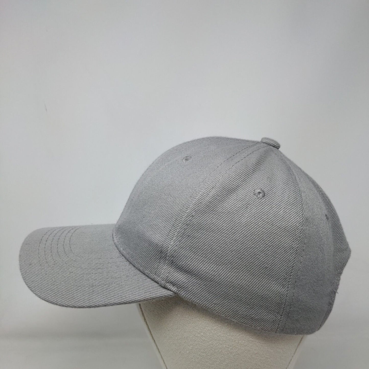 Unbranded Strapback Hat Gray One Size Adjustable Solid Vent Holes Blank