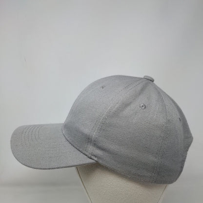 Unbranded Strapback Hat Gray One Size Adjustable Solid Vent Holes Blank