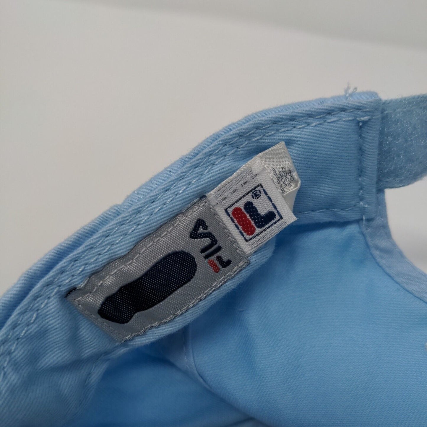 FILA Strapback Hat Blue One Size Embroidered Adjustable Solid 6 Panel
