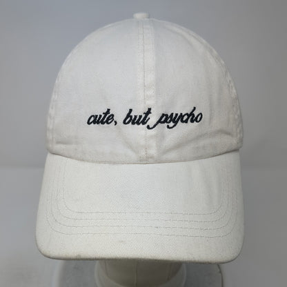 Cute But Psycho Slideback Baseball Cap White One Size Adjustable David & Young