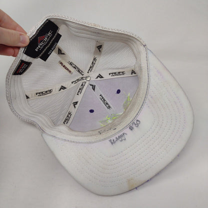 ML Fitted Mesh Back Trucker Hat Blue S/M Embroidered Pacific Headwear