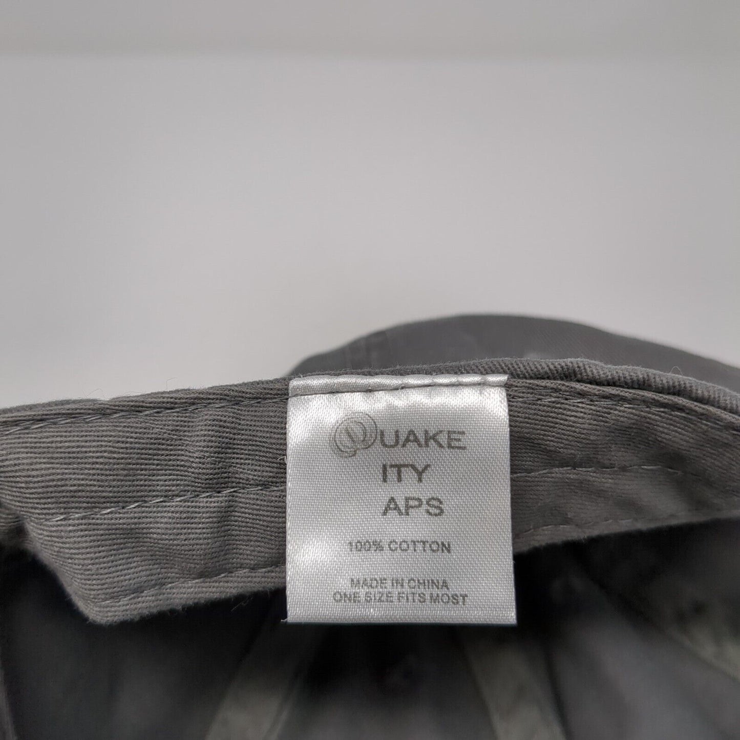 Intuit Patch Slideback Hat Gray One Size Adjustable Quake City Caps