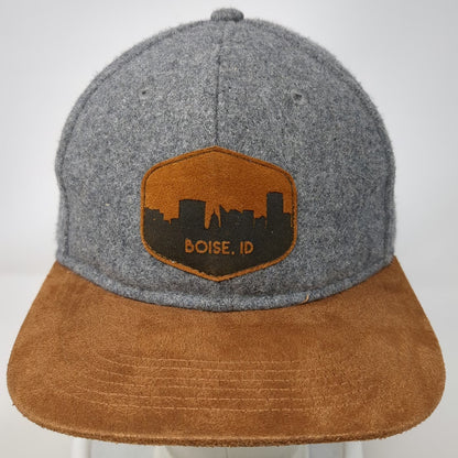 Cirque Baseball Cap Gray One Size Boise ID Skyline Patch Strapback Brown Hat