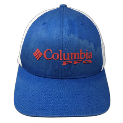 Columbia Baseball Cap Blue One Size Mesh Back PFG American Flag Performance Hat