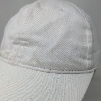 George Strapback Hat White One Size Adjustable Vented Holes Distressed Blank