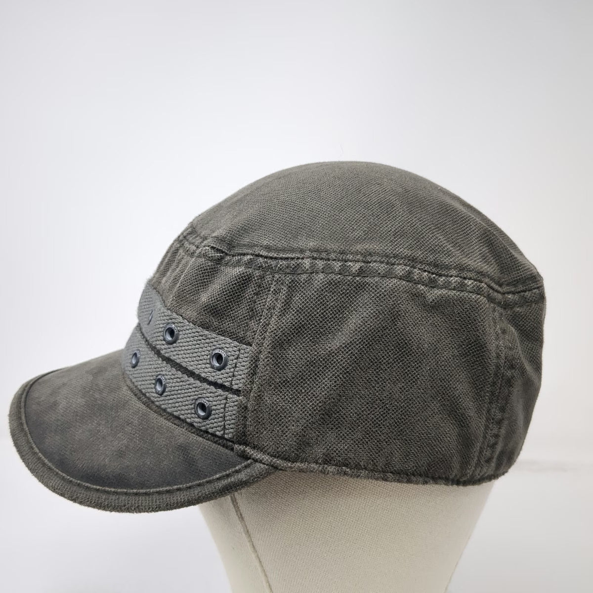 Converse One Star Army Cap Gray XL Decorative Bands Metal Eyelets Cadet Hat