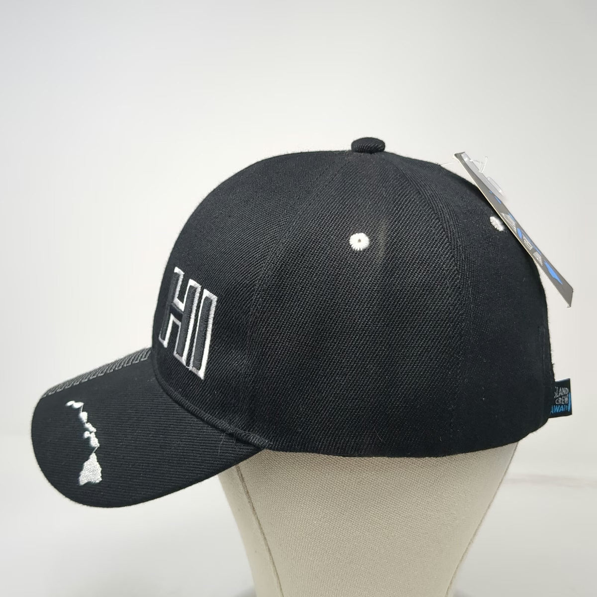 Island Crew Hawaii Baseball Cap Black One Size Hawaii Aloha Turtle Honu Hat