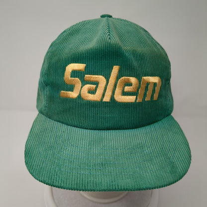 Salem Snapback Hat Green One Size Adjustable Embroidered Corduroy Gold Medal
