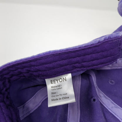 Eeyon Slideback Hat Purple One Size Adjustable Solid Blank 6 Panel
