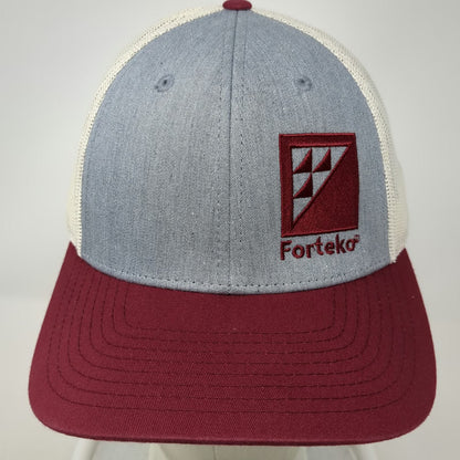 Richardson Trucker Hat Blue White Red L Mesh Back Snapback Forteko Logo Cap