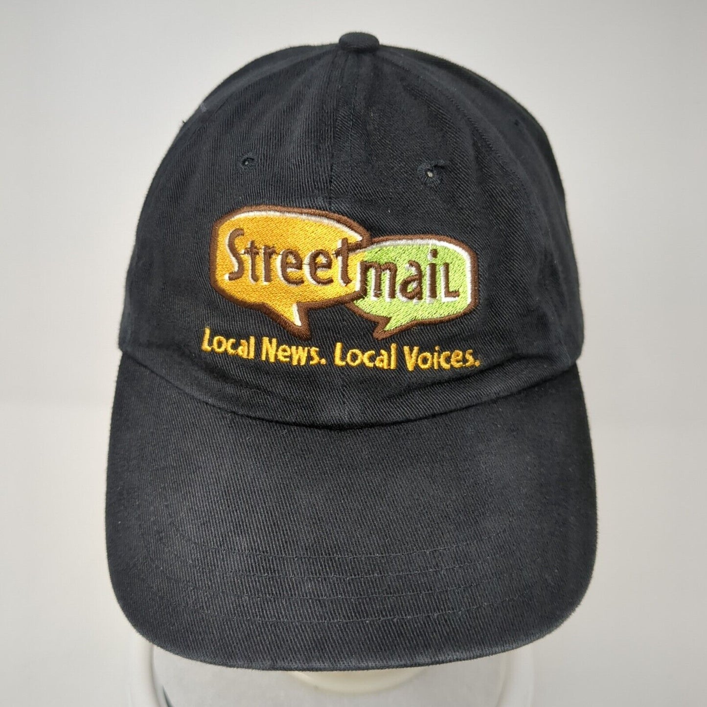 Streetmail Local News Local Voices Slideback Hat Black OS Adjustable Embroidered