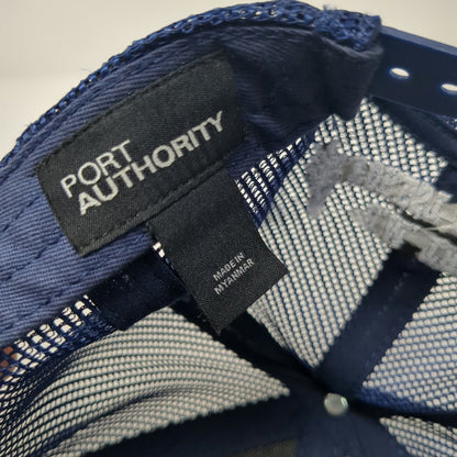 Port Authority Trucker Hat Gray Blue One Size American Flag Scuba JM Thomas