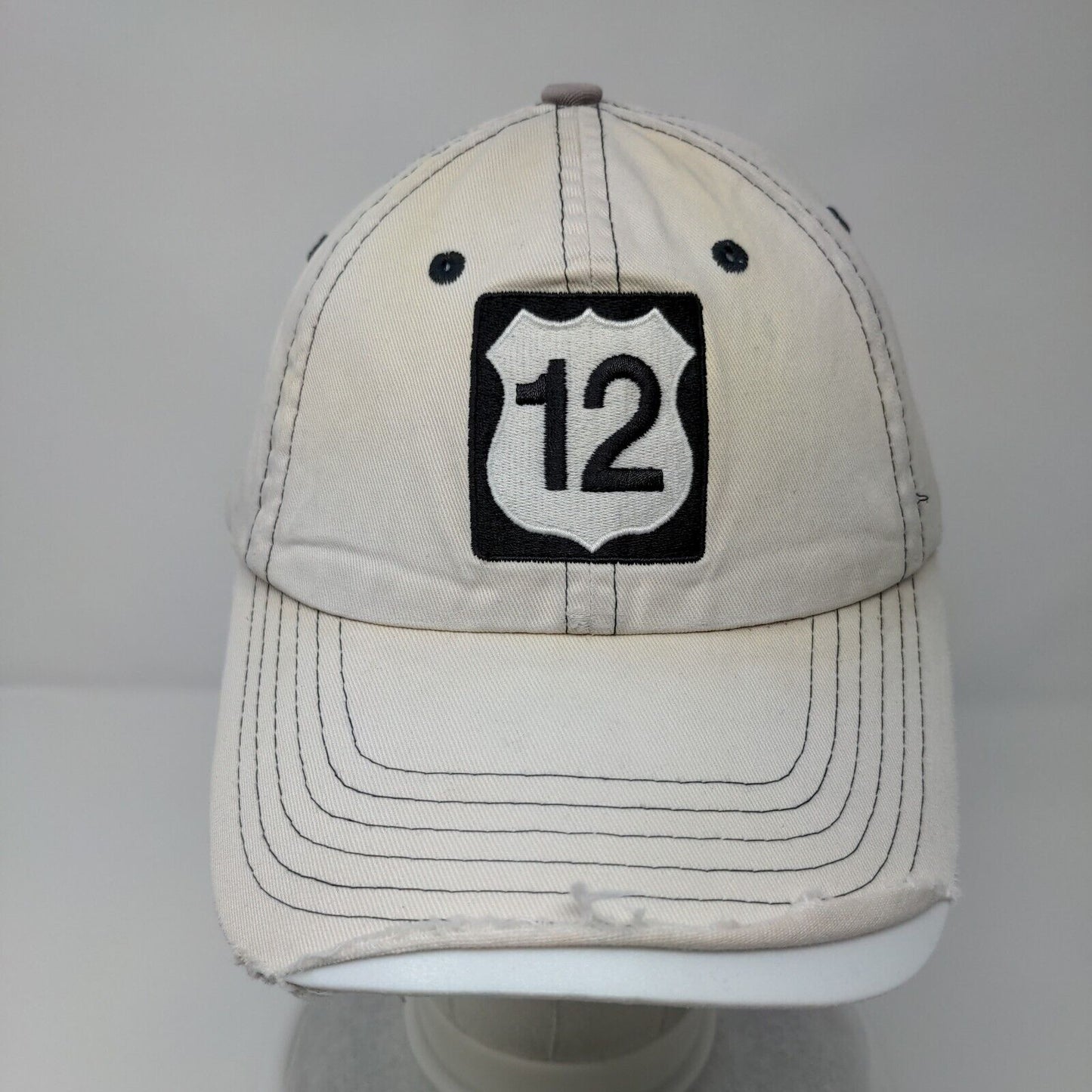 Highway 12 Ventures Strapback Hat Cream One Size Embroidered Legend