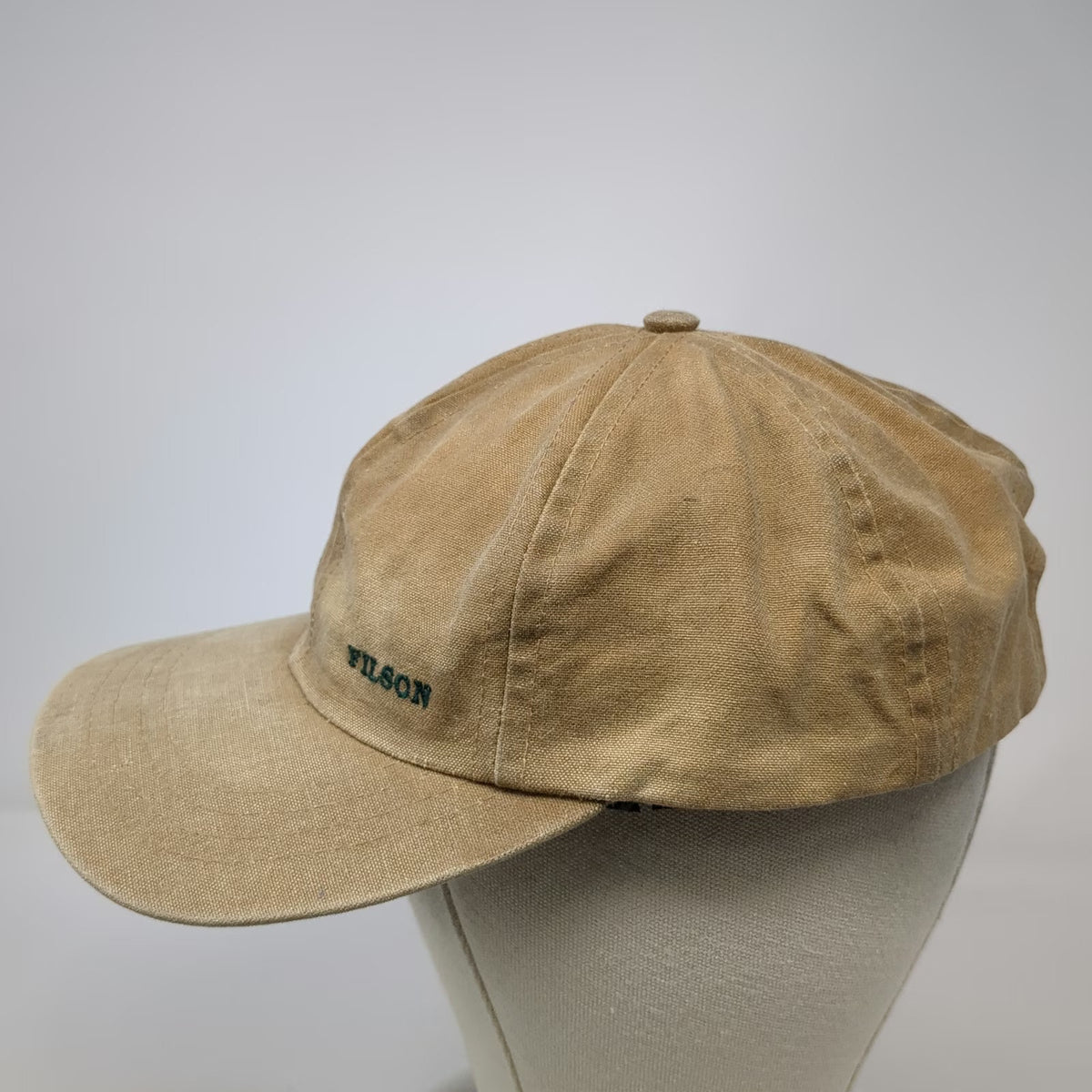 Filson Baseball Cap Brown One Size Leather Strap Waxed Cotton Logo Seattle Hat