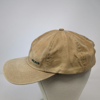 Filson Baseball Cap Brown One Size Leather Strap Waxed Cotton Logo Seattle Hat