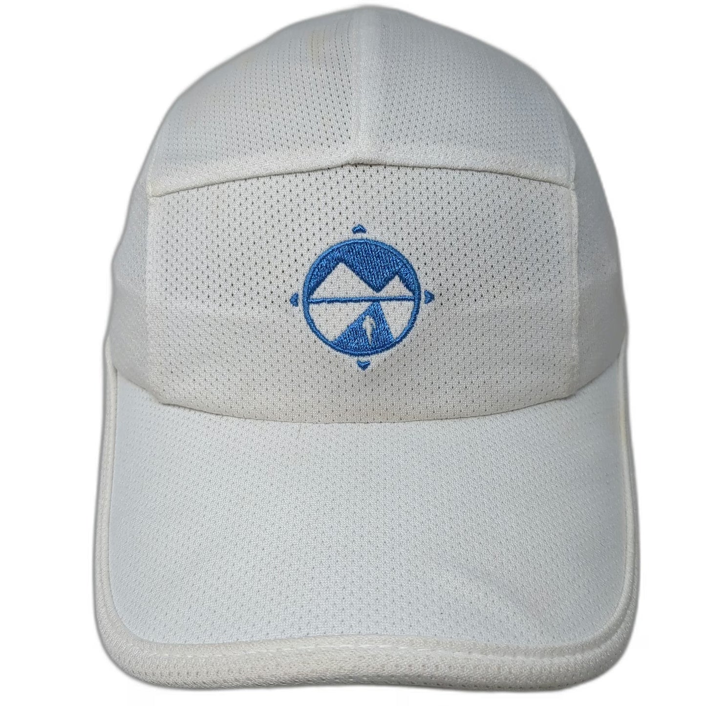 Brooks 5 Panel White One Size Mesh Strapback Running Trail Mountain Hiking Hat