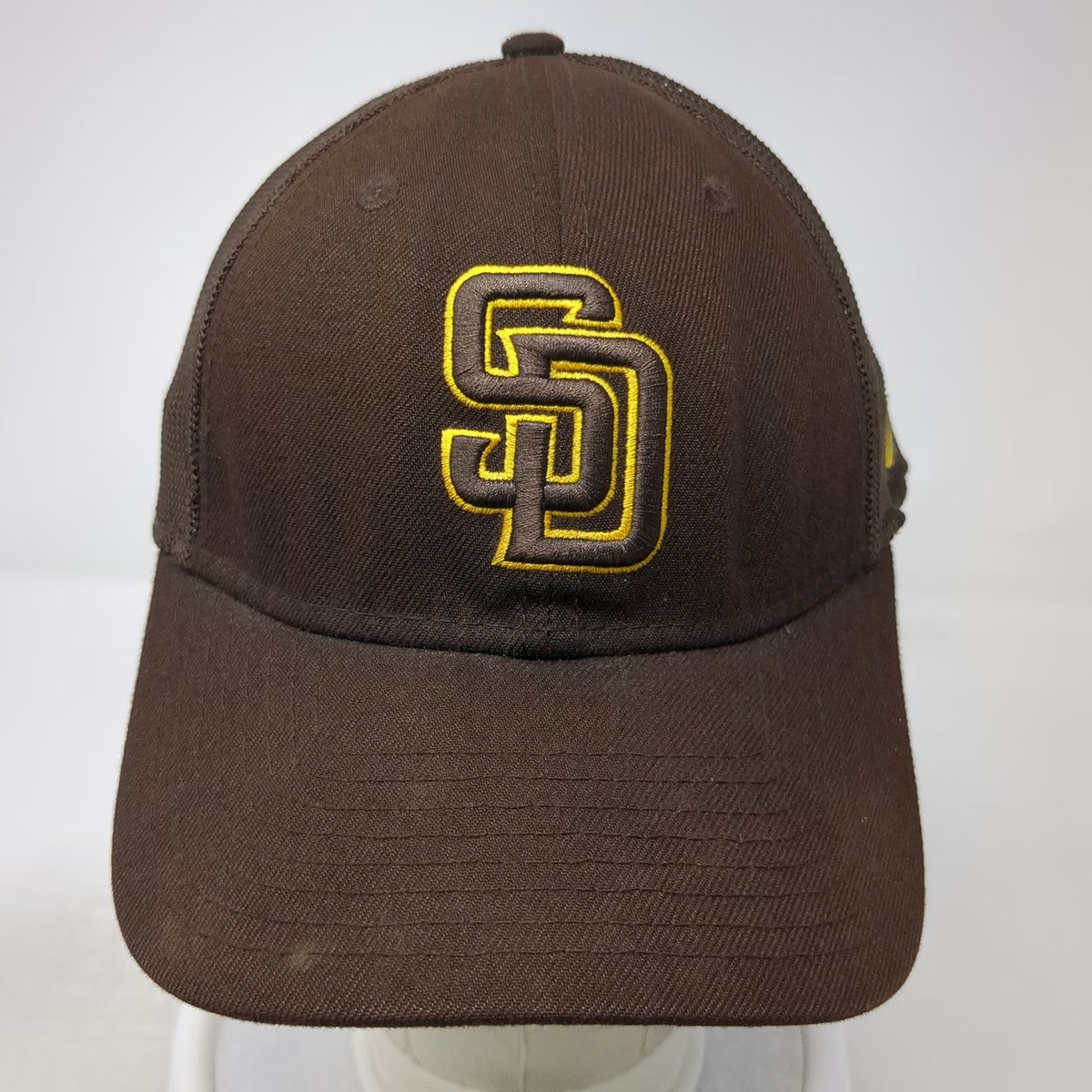 San Diego Padres MLB New Era Baseball Cap Brown L Mesh Back Stretch Fit Hat