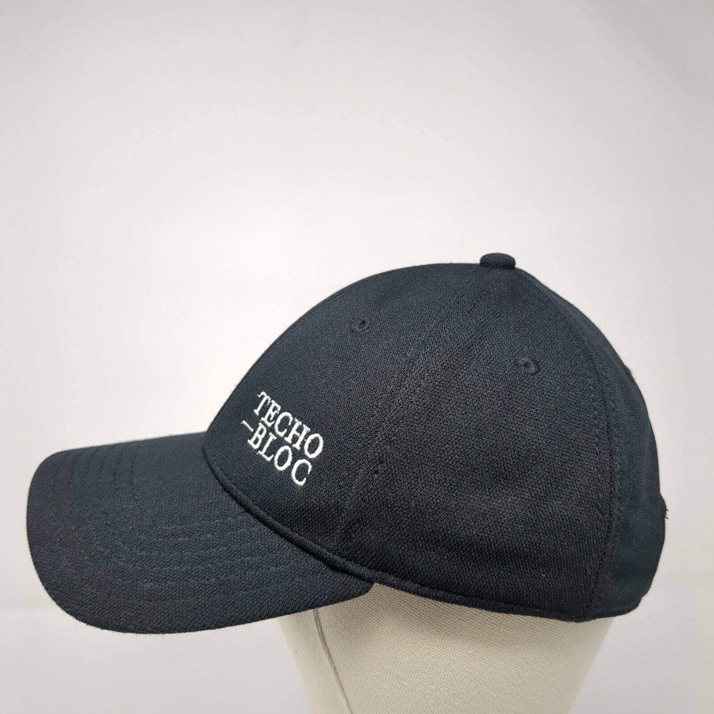Techo-Bloc Strapback Hat Black One Size Adjustable Embroidered 6 Panel