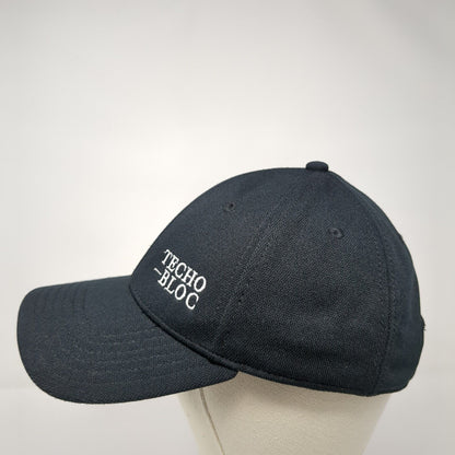 Techo-Bloc Strapback Hat Black One Size Adjustable Embroidered 6 Panel