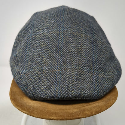 Quaker Marine Supply Newsboy Cap Blue XL Wool Suede Brim Fitted Hat Made USA