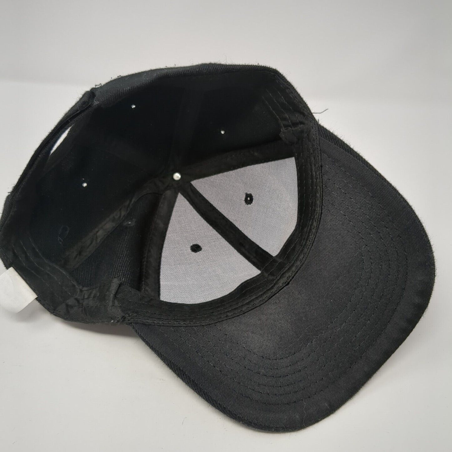 Unbranded Strapback Hat Black One Size Adjustable Vented Holes 6 Panel Blank