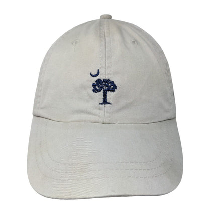 South Carolina Palmetto Tree Moon Slideback Hat Tan One Size Embroidered