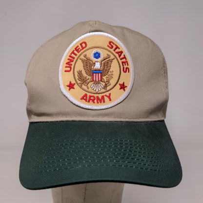 Otto Men's Snapback Hat Tan Green OSFM Embroidered United States Army Logo