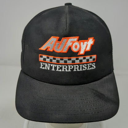 Speedway Monogram Snapback Black AJ Foyt Enterprises Davey Hamilton Hat Vintage