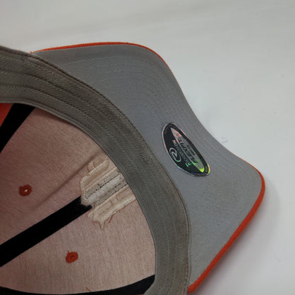 Richardson Fitted Hat Orange M/L Embroidered Vented Holes Pro 185 Flexfit