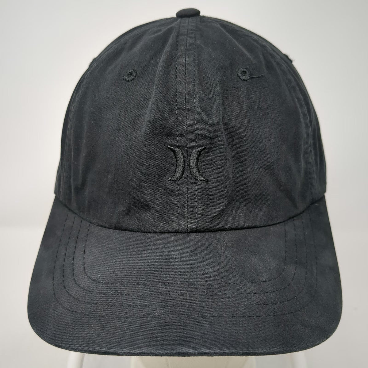 Hurley Baseball Cap Black One Size Tonal Logo Cotton Nylon Blend Slideback Hat
