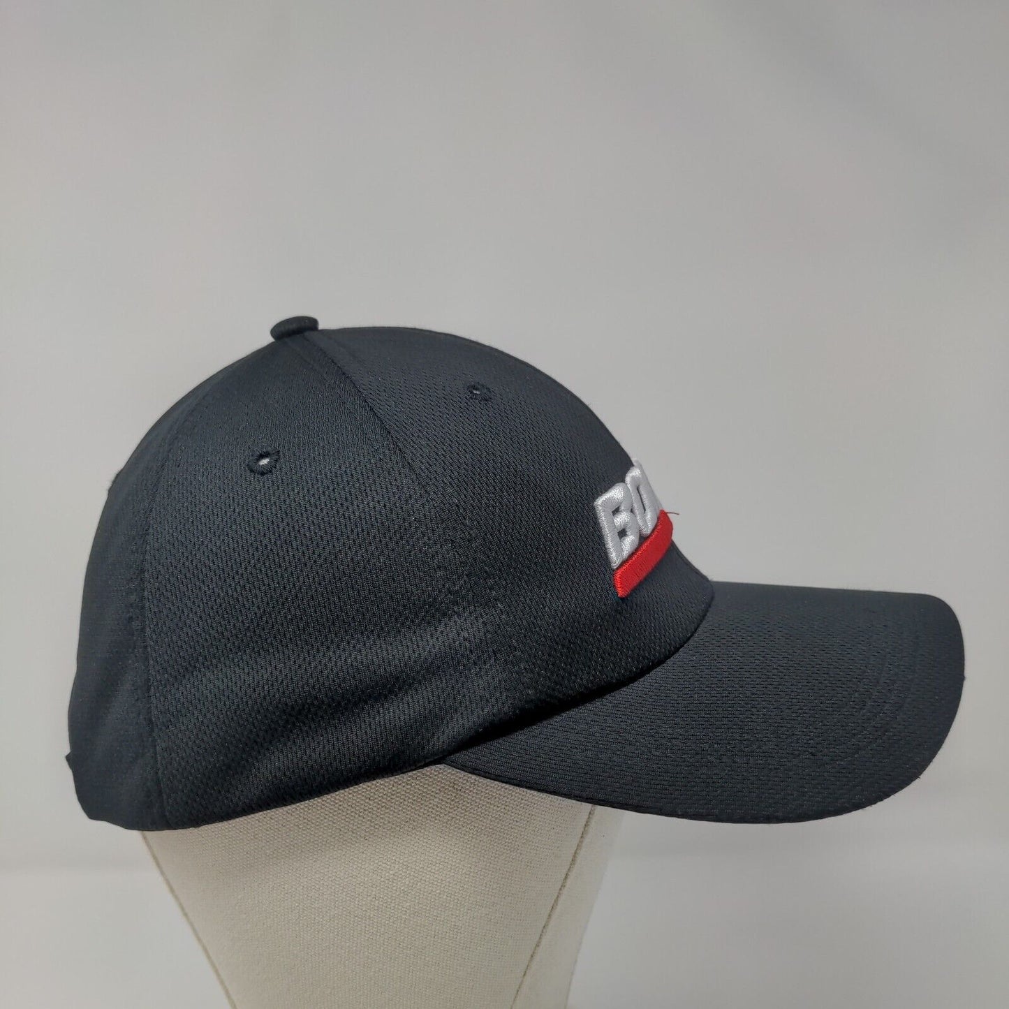 Borja Strapback Hat Black OSFA Adjustable Embroidered 6 Panel Polyester