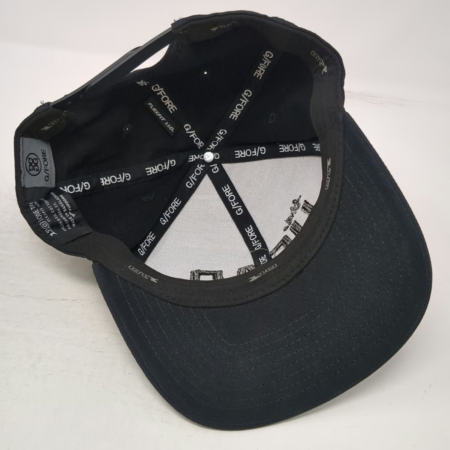 G/FORE Snapback Black One Size Flexfit 110 the HEAD Golf Hat Embroidered Logo